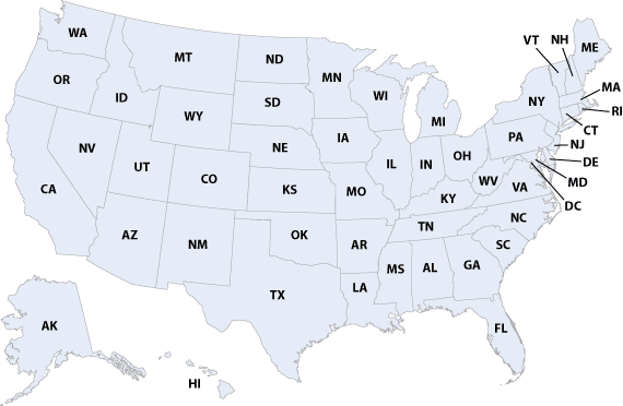 US Map of States